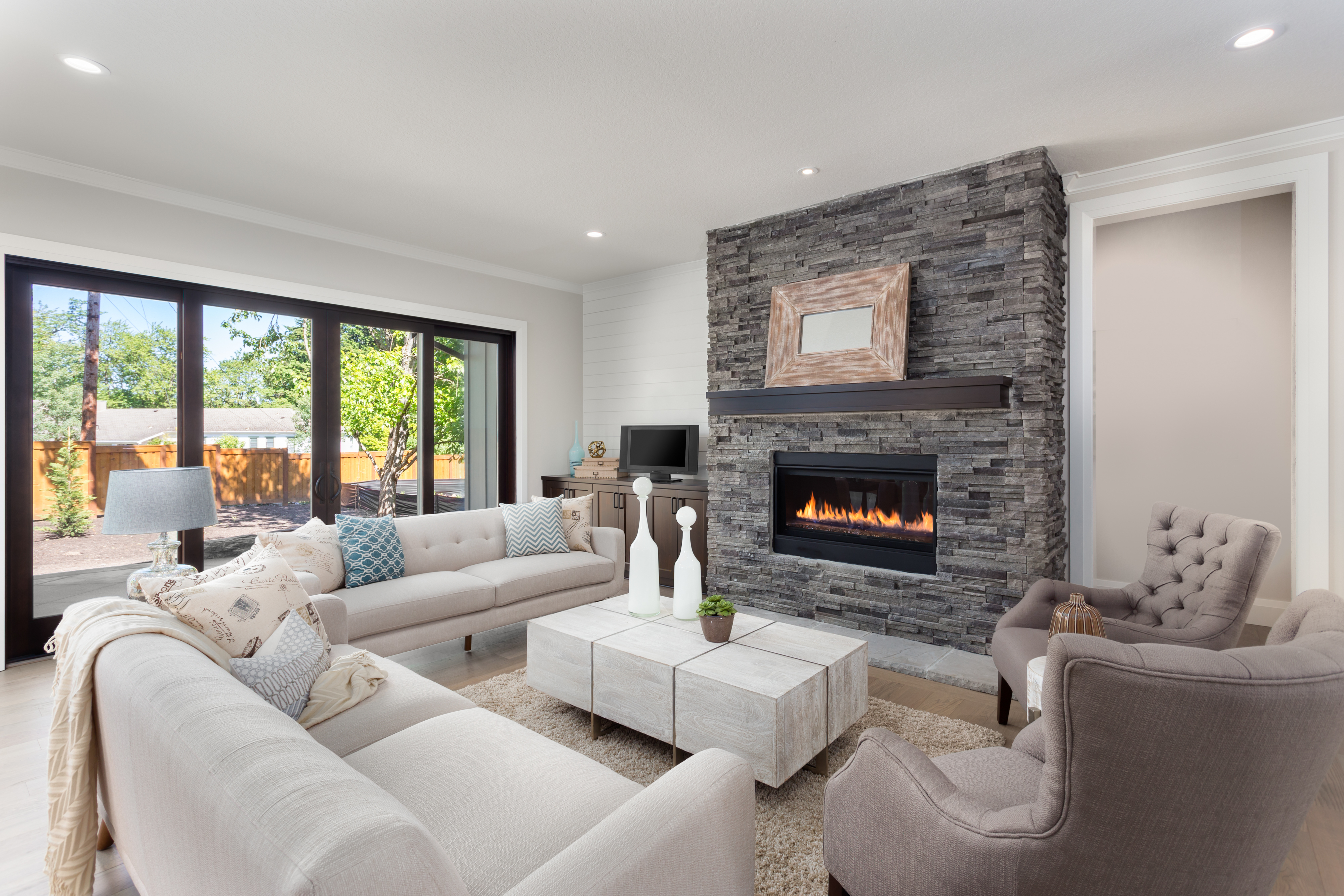 How To Design A Living Room With A Fireplace In The Middle